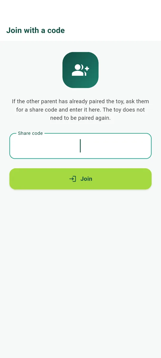 Where the other parent types the code