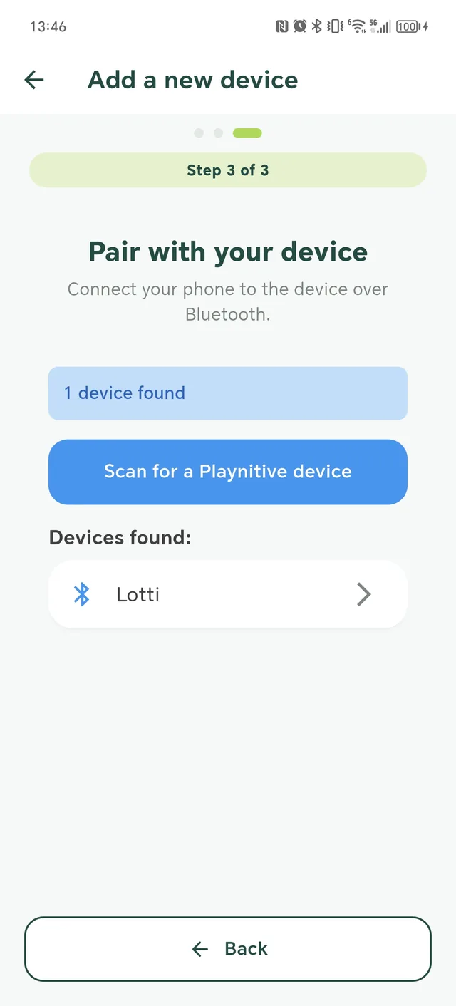 The app has found the plush